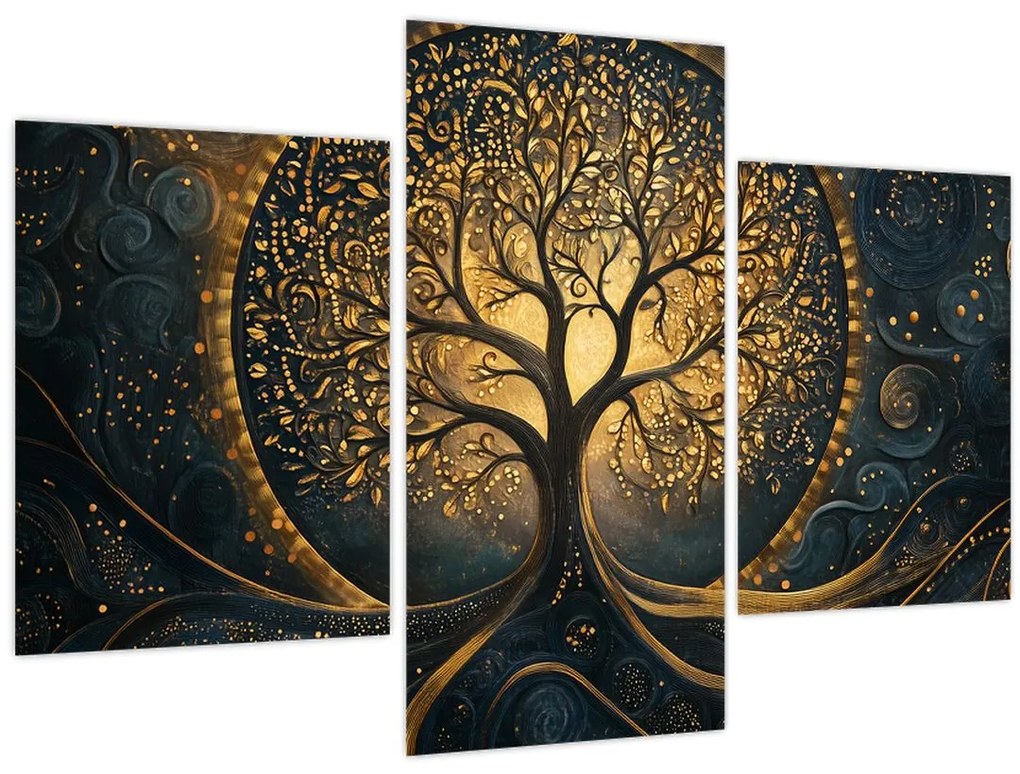 Obraz – Strom so zlatou aurou (90x60 cm)