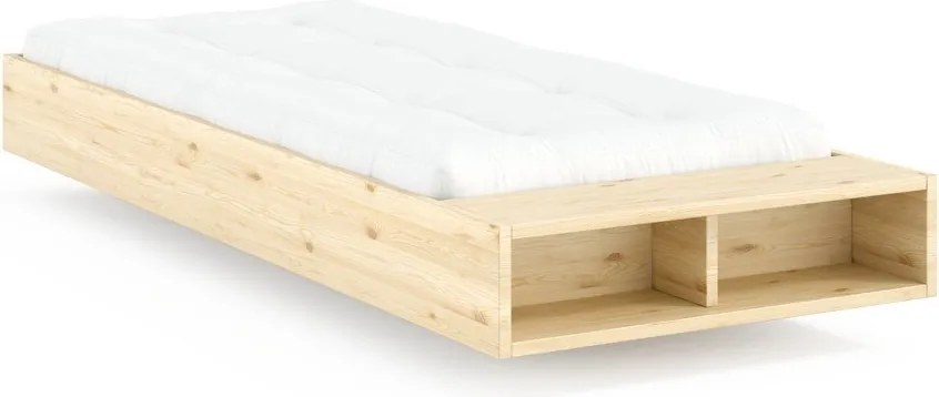 Jednolôžková posteľ z borovicového dreva bez čela s roštom 90x200 cm v prírodnej farbe Merge – Karup