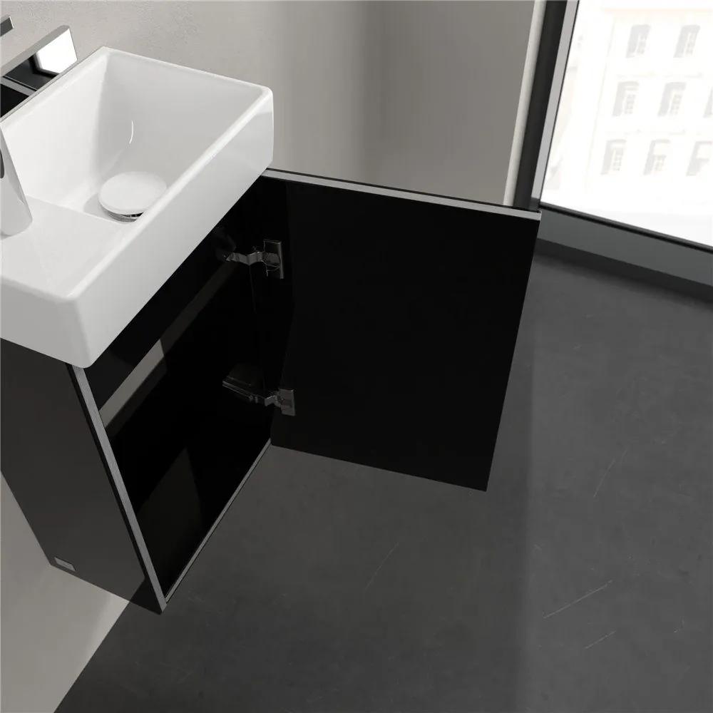 VILLEROY &amp; BOCH Avento závesná skrinka pod umývadielko, 1 dvierka, pánty vpravo, 340 x 202 x 514 mm, Crystal Black, A87601B3