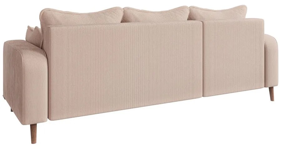 Béžová menčestrová rohová pohovka (ľavý roh) Beata – Ropez