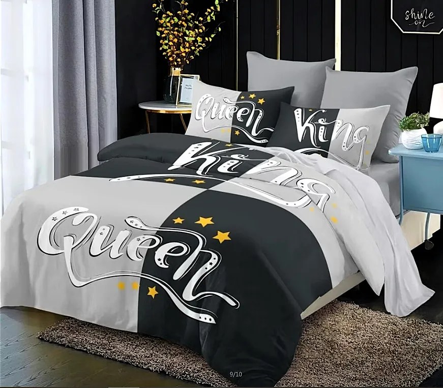 Obliečky KING and QUEEN ŚĆ Bavlna 220x200 cm 6-dielna súprava