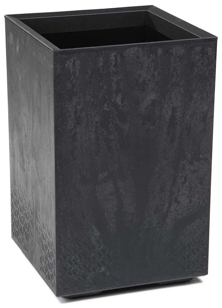 PLASTOVÝ KVETINÁČ NA KOLIESKACH BETONIQUE 60X40X40 CM IMITÁCIA BETÓNU ČIERNA