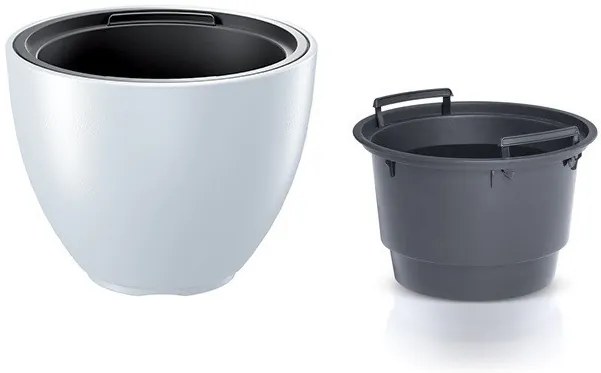 Kvetináč s vkladom HEOSE III biely