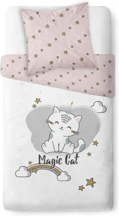 TODAY povlečení 100% bavlna Magic Cat 140x200/63x63 cm