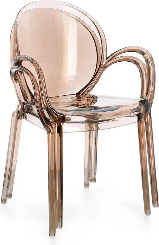 Svetlohnedá plastová záhradná stolička Camilla – Bizzotto