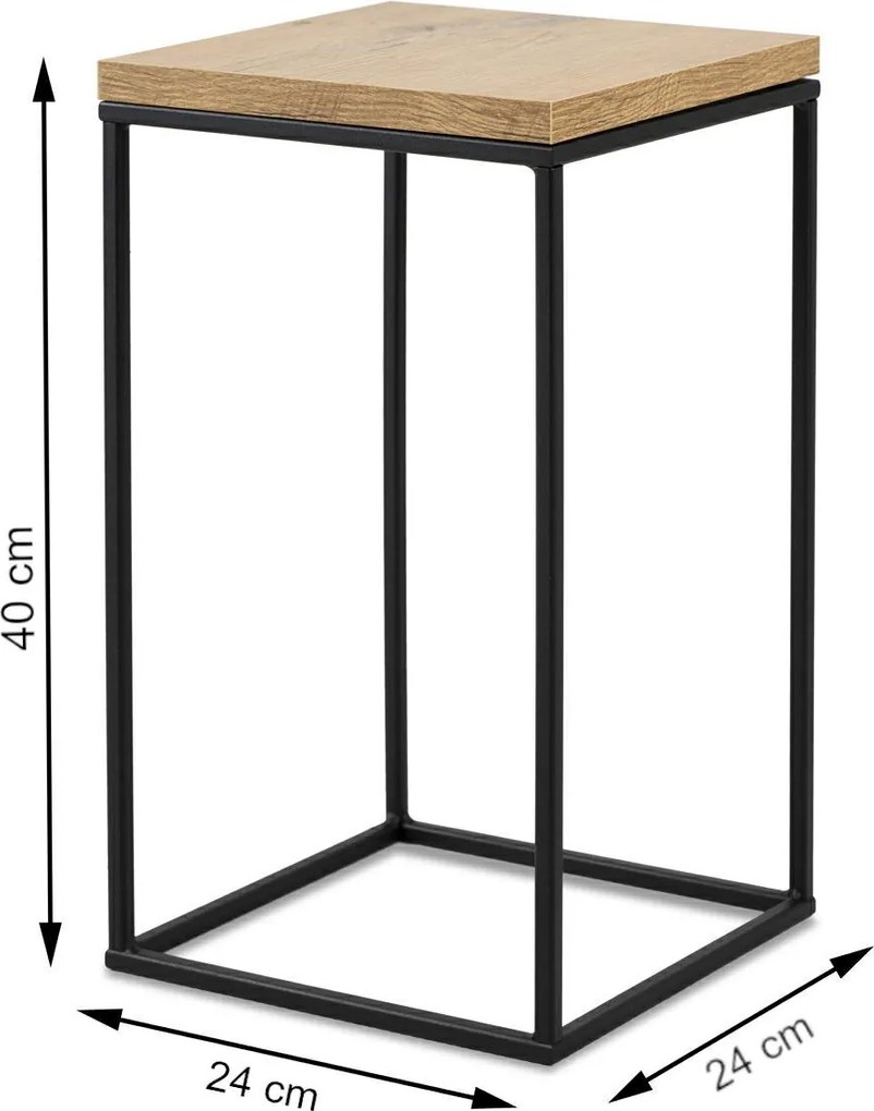 STOJAN NA KVETINÁČ BASICLOFT 40X24X24 CM ČIERNA/HNEDÁ