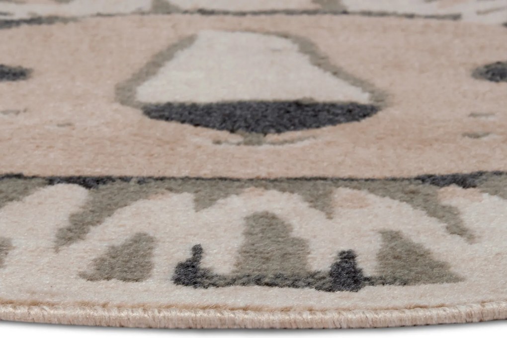 Hanse Home, AKCIA: 140x140 (průměr) kruh cm Detský koberček Adventures 105966 Cream Grey kruh, šedá, detská izba