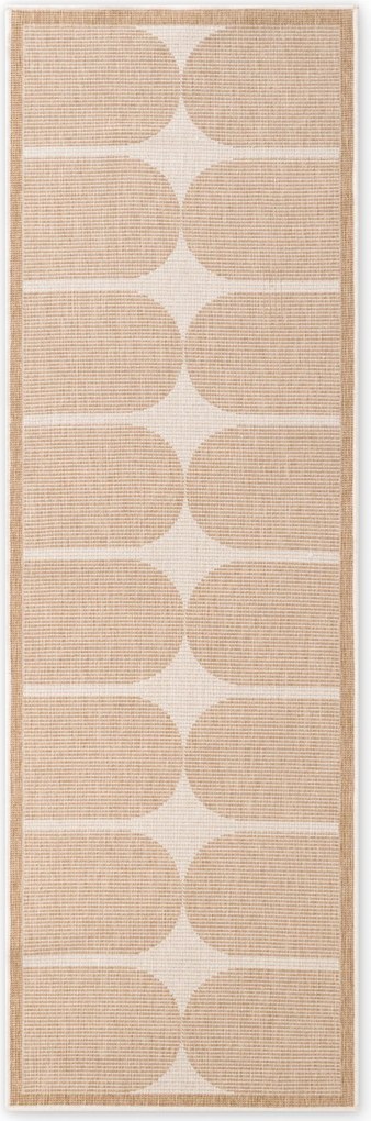 NORTHRUGS, Koberec behúň Duet Bowen 106245 Beige/White - na von aj na doma, 80x250, béžová, chodba / predsieň