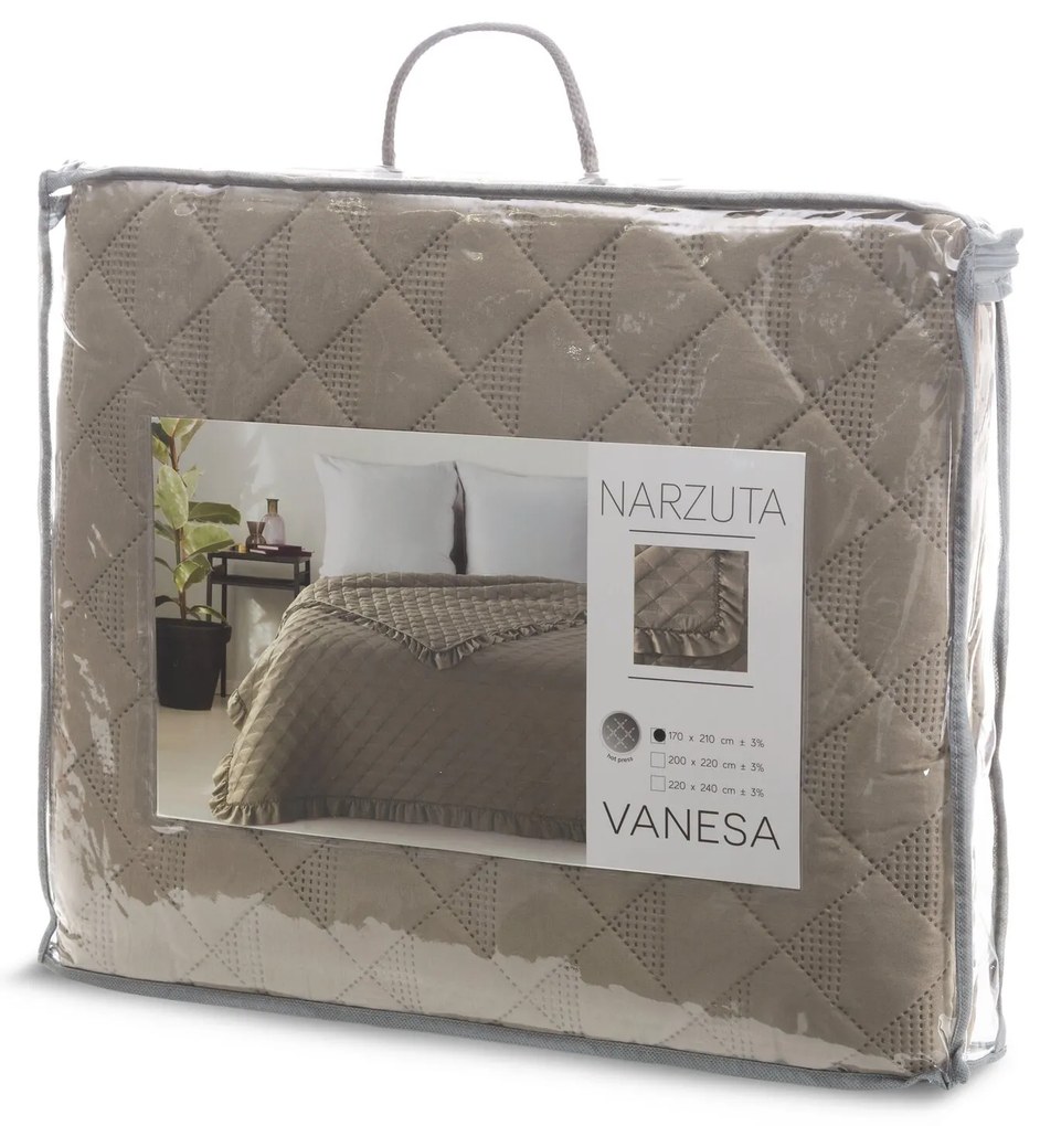 PREHOZ NA POSTEĽ VANESA 170X210 CM TMAVOBÉŽOVÝ
