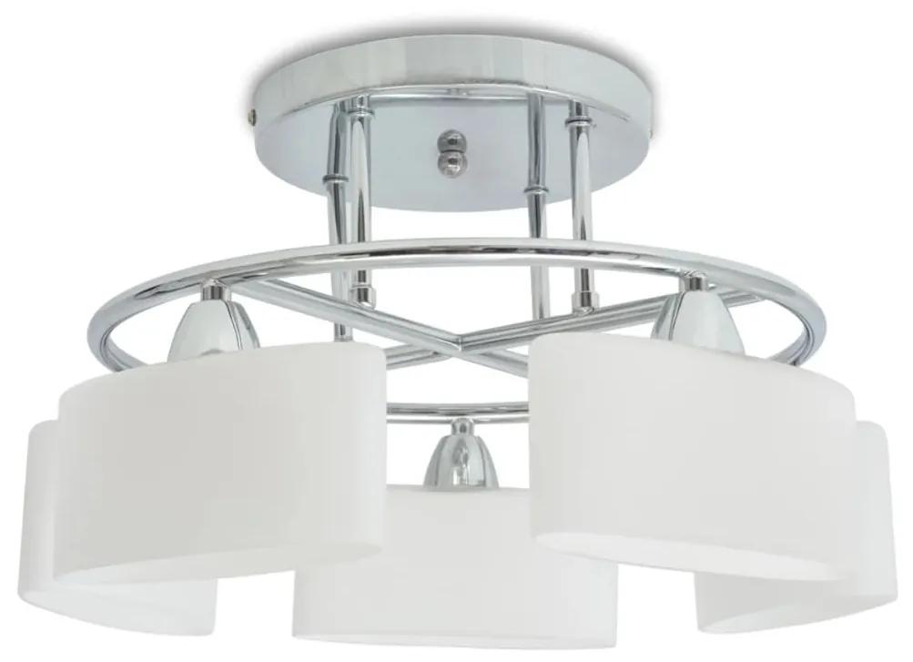 vidaXL Stropná lampa s elipsovými tienidlami na 5 žiaroviek E14, 200 W