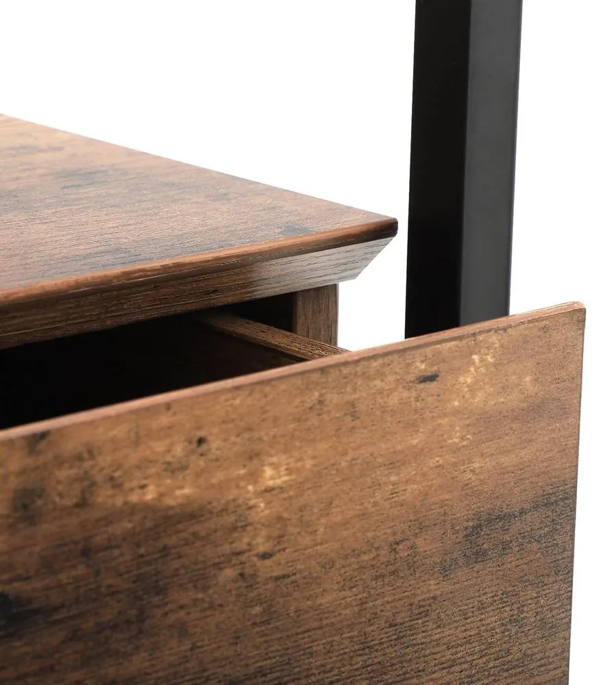 Príručný stolík VASAGLE s priemyselným dizajnom zo skla LET04BX