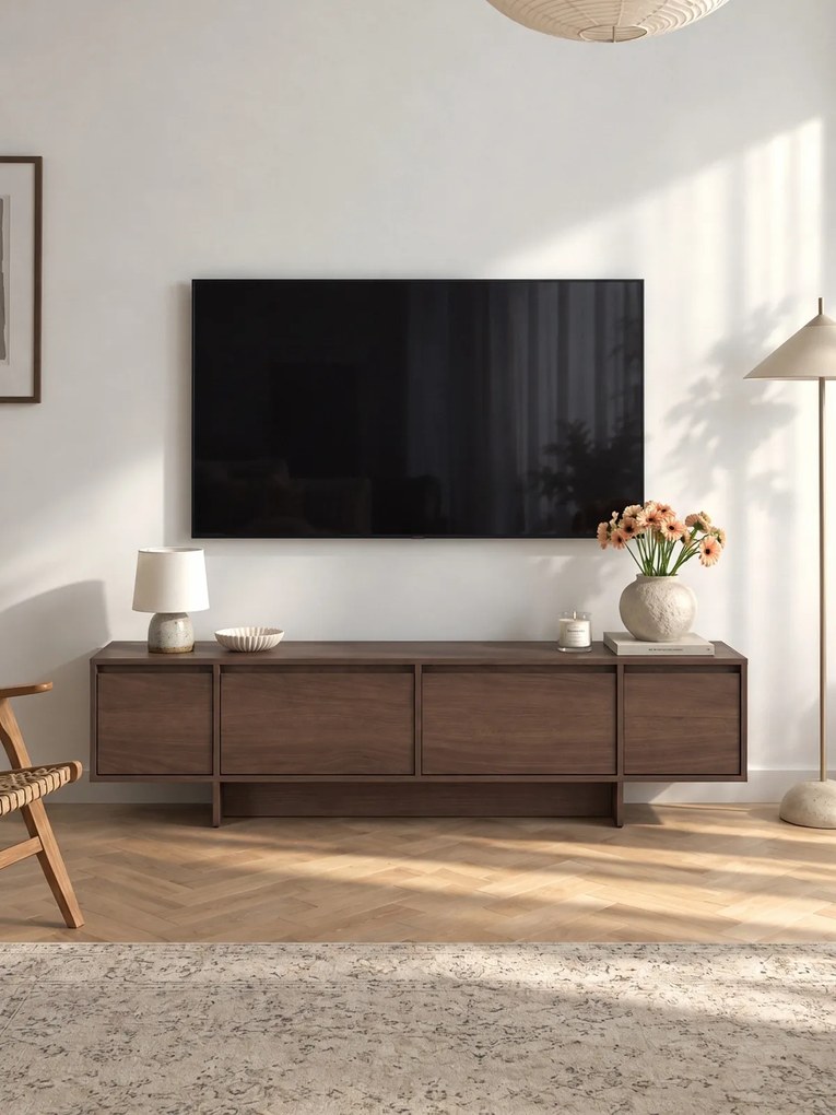TV skrinka Zolia 180 cm štvordverová - orech elegant