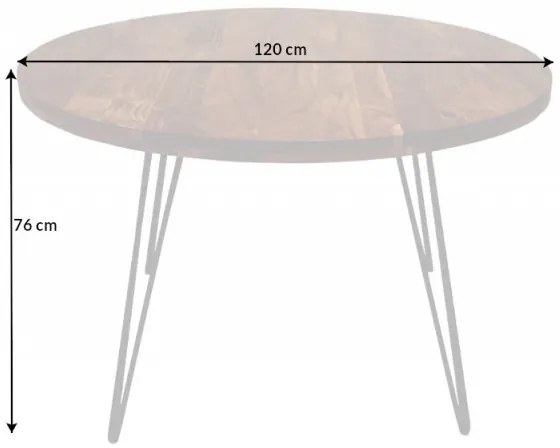 Jedálenský stôl Scorpion 120cm agát prírodný okrúhly