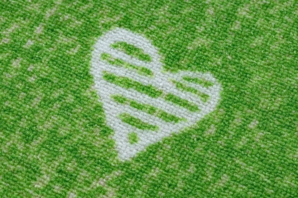 Okrúhly koberec pre deti HEARTS Jeans, vintage srdce - zelená Veľkosť: kruh 100 cm