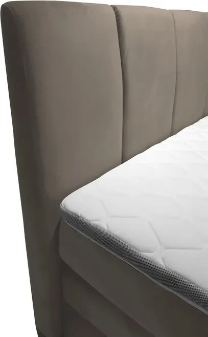 Posteľ boxspring Fresco 180x200 cm, svetlo hnedá látka