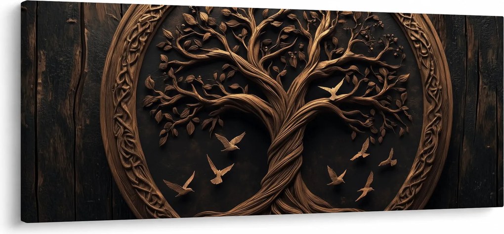 Obraz – Drevený strom života (120x50 cm)