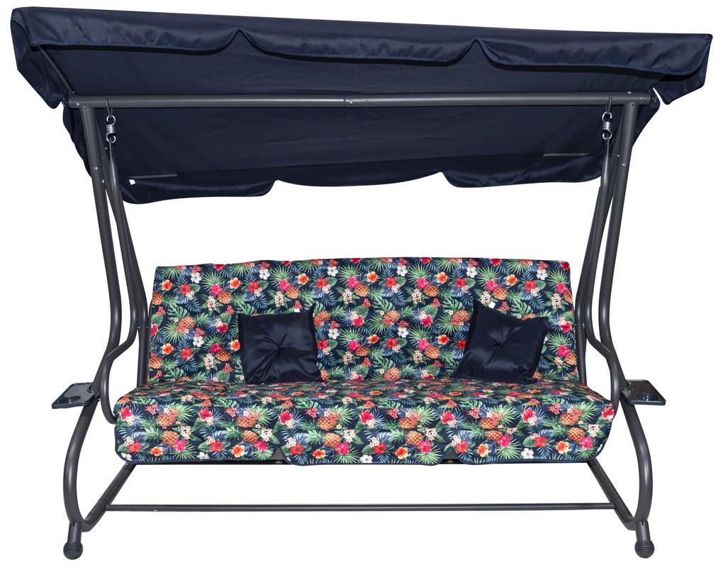 RAMIZ Záhradná hojdačka Seat Textylina 2x1 - Záhradná hojdačka Seat Textylina 2x1 - tropický vzor