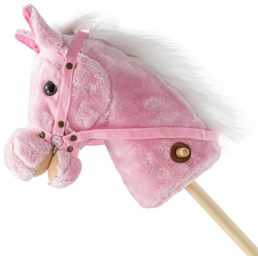 Baby Mix Hobby Horse so zvukom a kolieskami Rosieružová, 95 x 23 x 23 cm