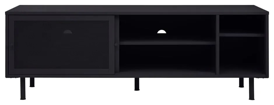 Čierny kovový TV stolík 160x55x45 cm Veep – Unique Furniture