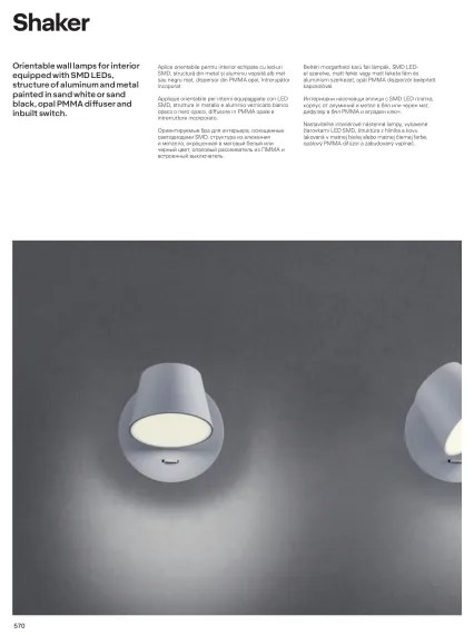 Redo 01-1738 - LED Nástenné svietidlo SHAKER LED/6W/230V biela