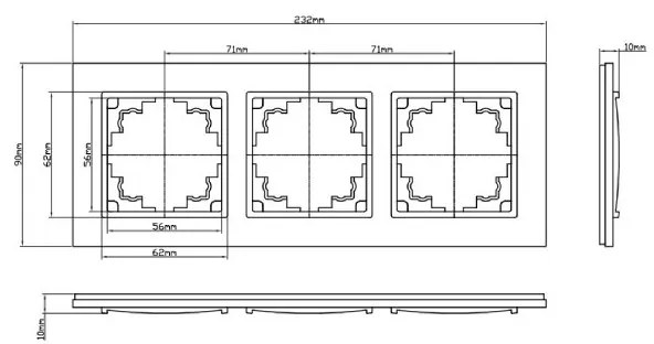 Elhard Trojitý rámček Vera Glass, biely VG3103W