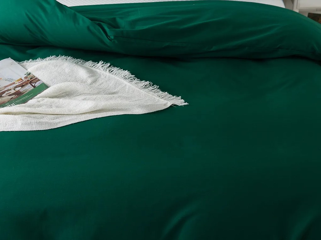 XPOSE® Predĺžené bavlnené Renforcé obliečky EVITA - tmavo zelené