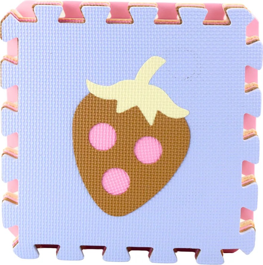 LEAN Penové pastelové puzzle Ovocie - Eva pena, 16 dielov