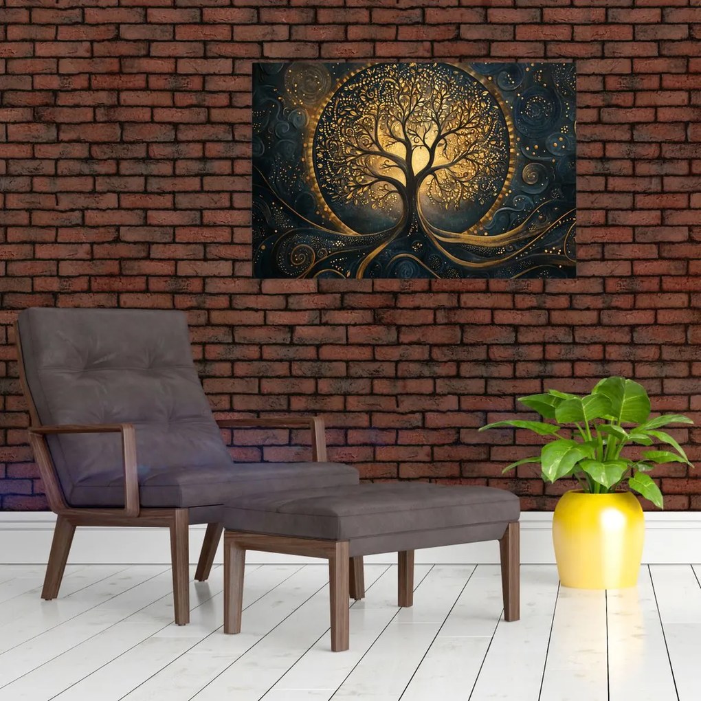 Obraz – Strom so zlatou aurou (90x60 cm)