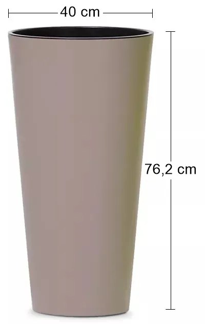 Vysoký plastový kvetináč DTUS400 40 cm - mocca