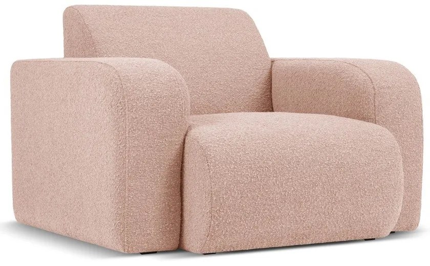 Ružové kreslo z textílie bouclé Molino – Micadoni Home