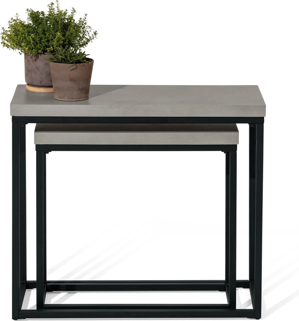 Záhradné konzolové stolíky so stolovou doskou z polycementu, 2 ks