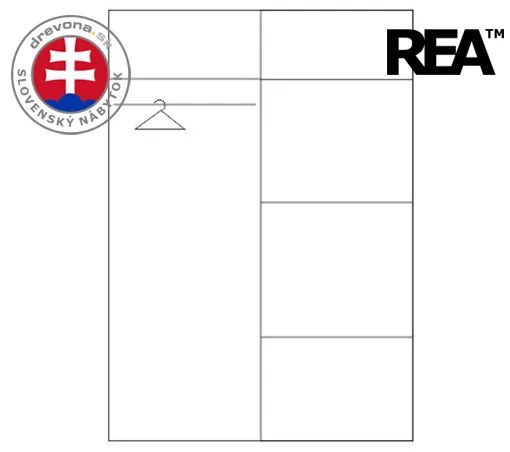 DREVONA Skriňa zrkadlo orech rockpile REA HOUSTON 4 ZR
