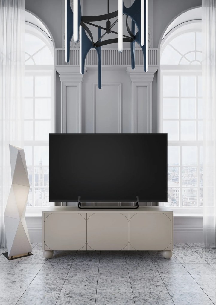 RTV skrinka trojdverová Sonatia II 150 cm na guľatých nohách - kasmír