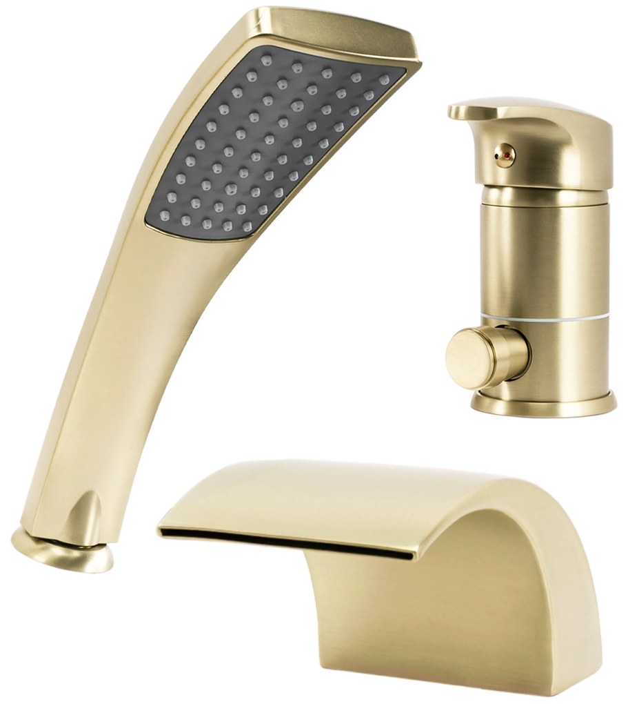 Rea Riven, 3-otvorová vaňová batéria, zlatá matná, REA-B0494