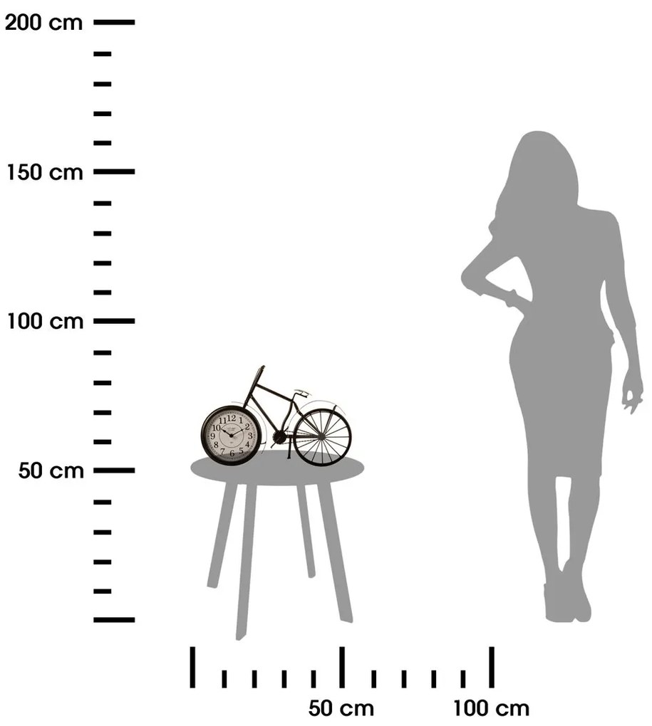 Stolné hodiny Bike, čierna