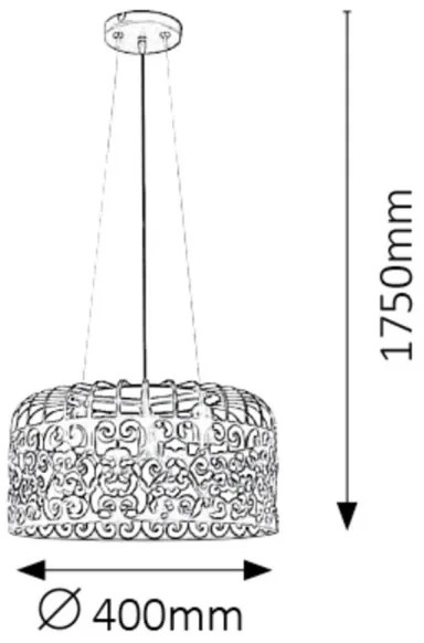 Rabalux 2163 - Luster ALESSANDRA 3xE27/60W/230V biela