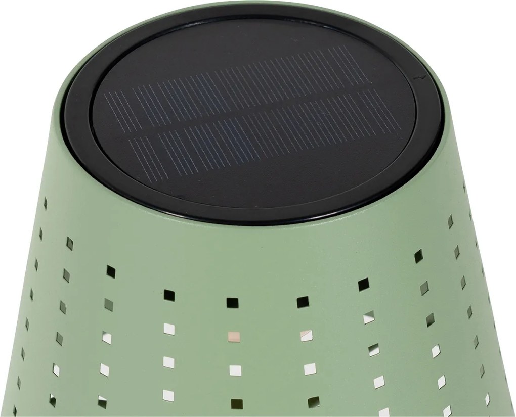 Sada 2 stolových lámp zelená vrátane LED 3-stupňovým stmievačom nabíjateľných a solárnych - Ferre