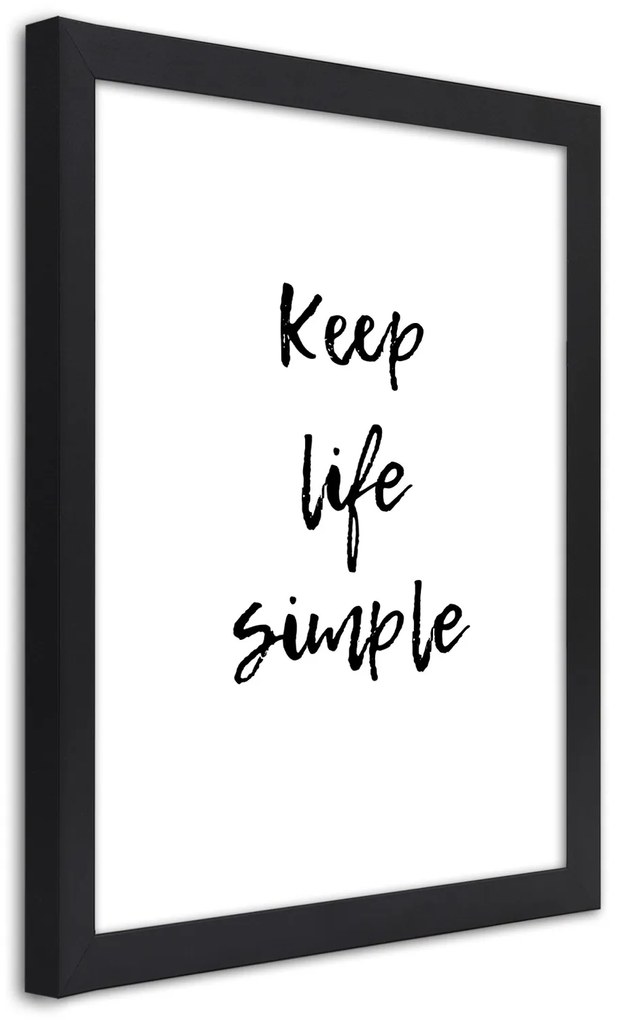 Gario Plagát Keep your life simple Farba rámu: Hnedá, Rozmery: 70 x 100 cm