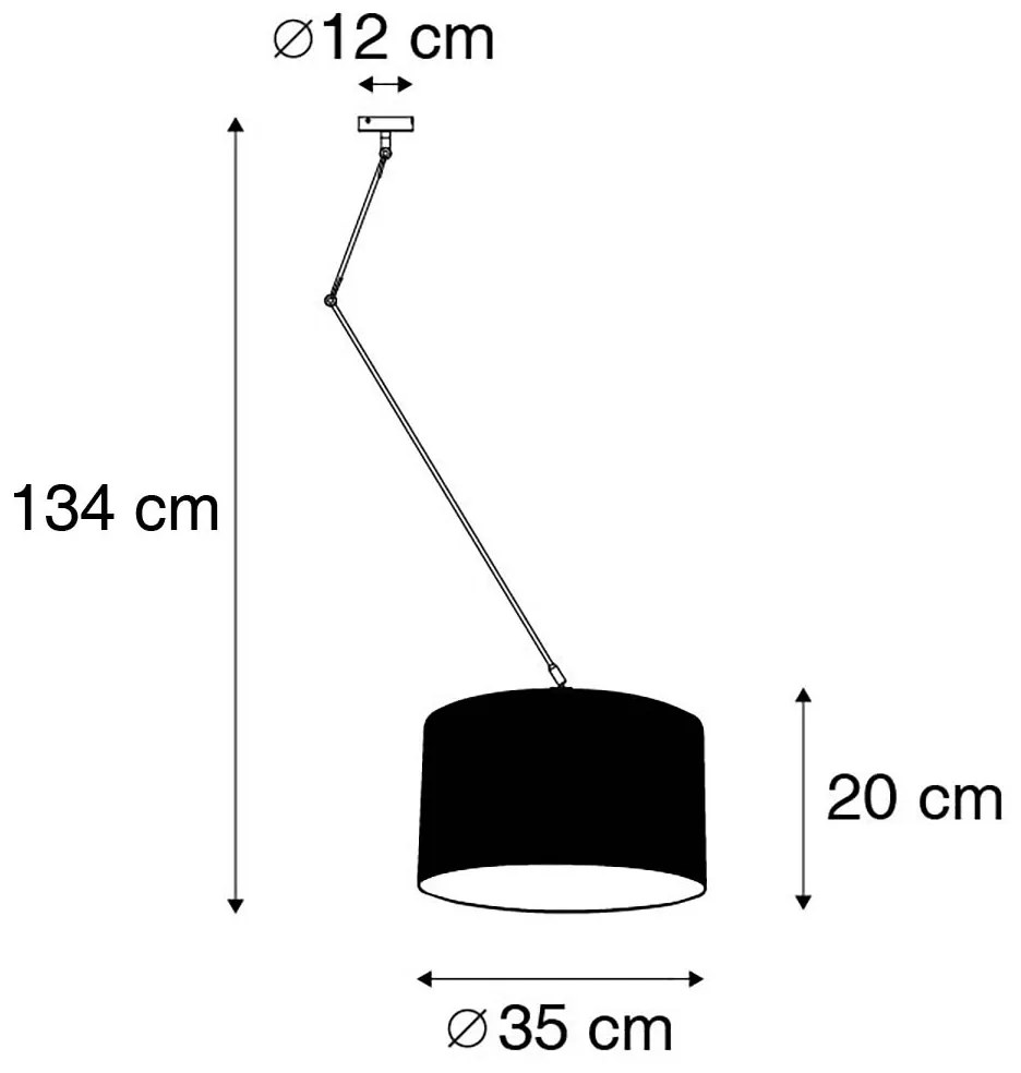 Inteligentné závesné svietidlo oceľ s tienidlom bielym 35 cm vrátane Wifi A60 - Blitz