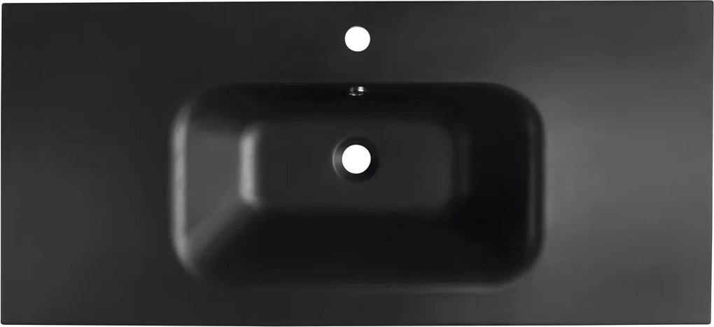Sapho Sapho, SIDRA umývadlo 101x46cm, liaty mramor, čierna matná, SD101B
