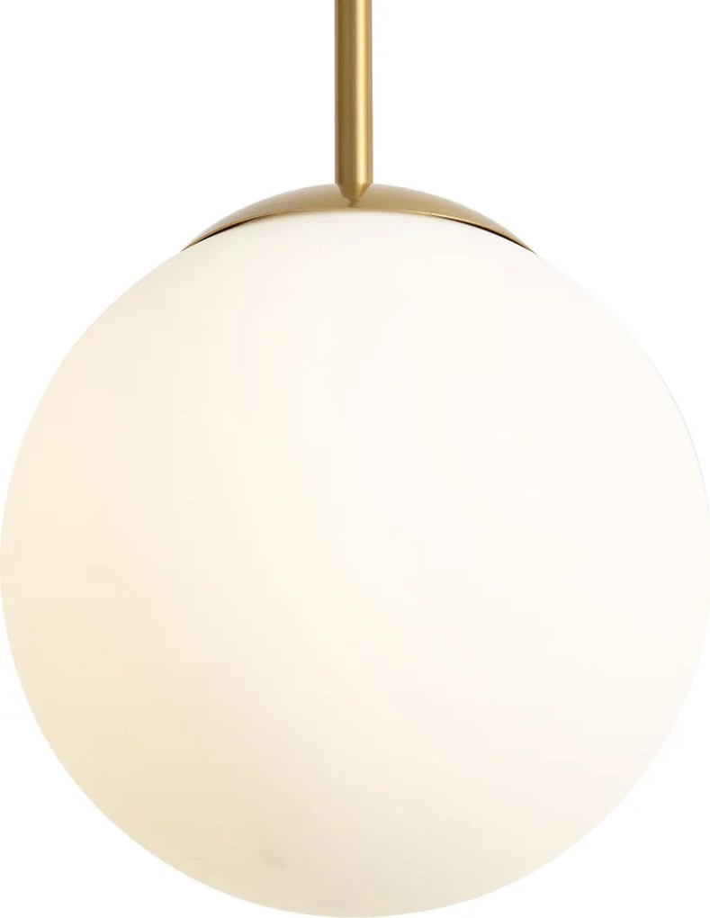 Art Deco závesná lampa zlatá s opálovým sklom IP44 - Flore