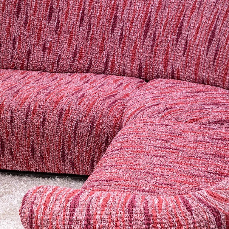 Bielastické poťahy NOVELO bordó rohová sedačka (š. 350 - 530 cm)