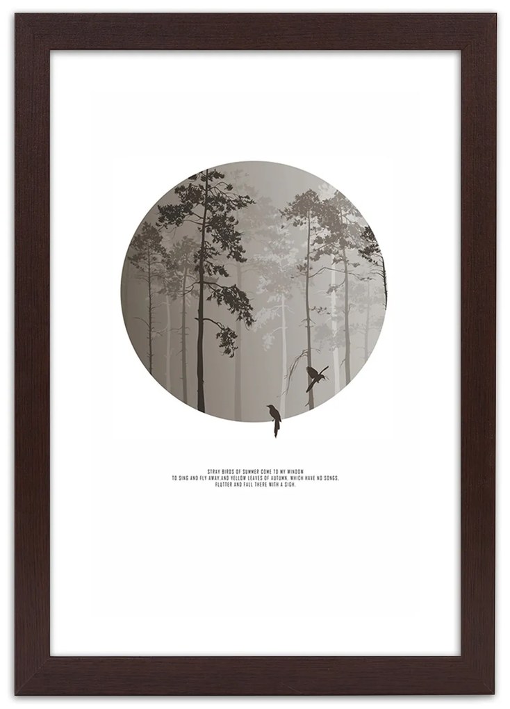 Gario Plagát Vtáky v lese Farba rámu: Bez rámu, Rozmery: 30 x 45 cm