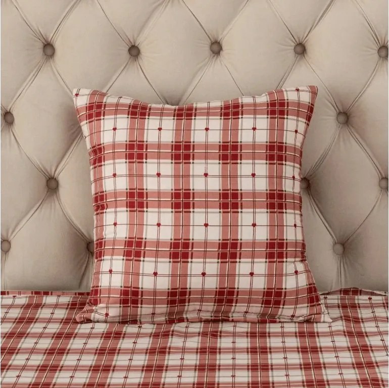 Flanelová obliečka na vankúš TARTAN HEART 45x45 cm, farebný
