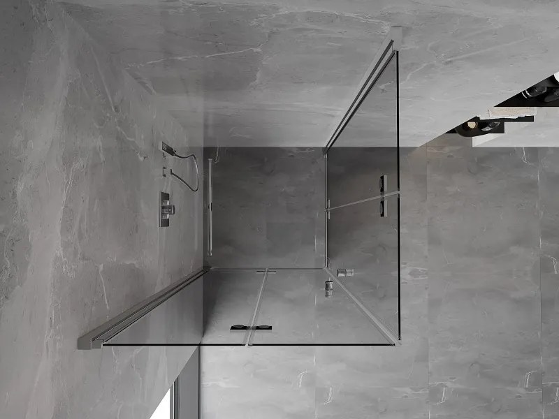 Mexen Mist-F Duo, skladací sprchový kút 95 x 95 cm, číre sklo, chrómový profil, 8A6-095L-095P-01-00