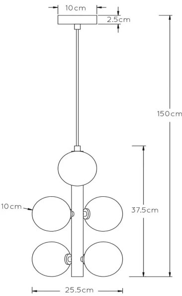 Lucide 45474/06/02 - Luster na lanku TYCHO 6xG9/28W/230V