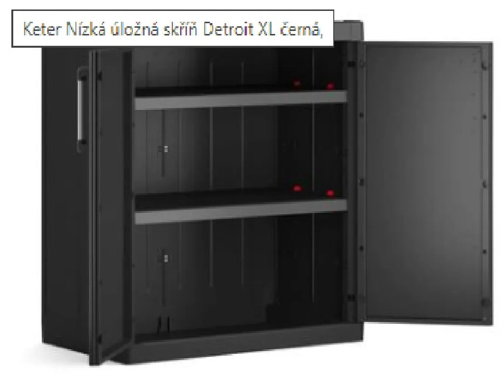KIS Skriňa DETROIT XL nízka 89 cm, čierna
