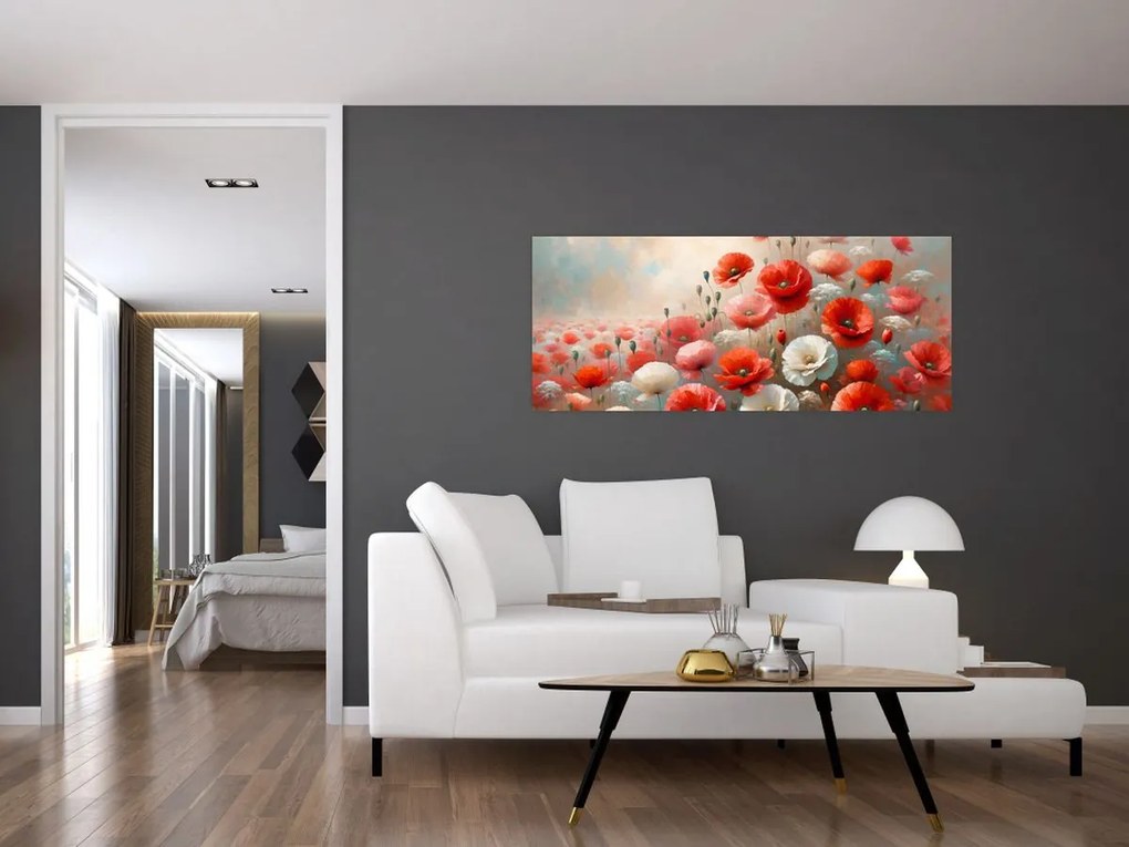 Obraz - Maľba vlčích makov (120x50 cm)