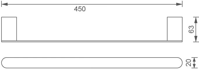Novaservis - Držiak uterákov 450 mm Titania Naty chróm, 66627,0