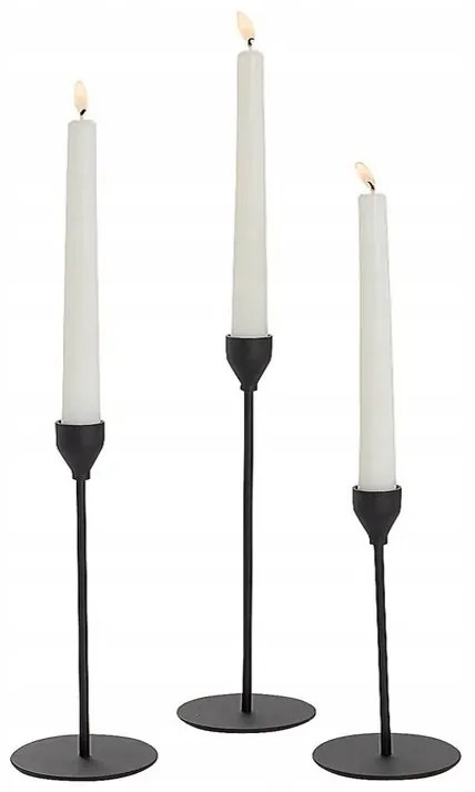 Verk 27581 Sada svietnikov Glamour, 3 ks čierna